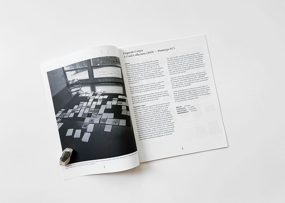 A publication that documented the Exquisite Card game and its rules as well as how visitors engaged in the game